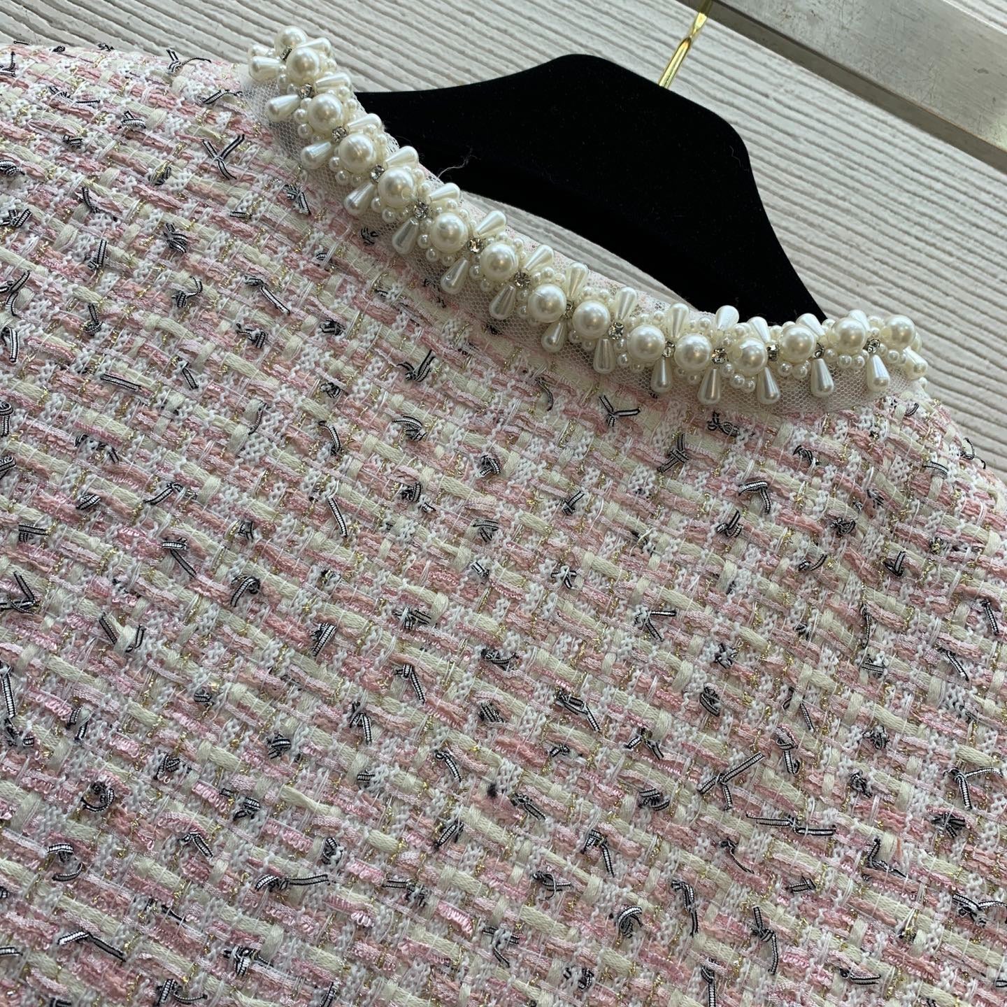C 25 New High-end customized flash silk gold thread braided tweed temperament celebrity suit
