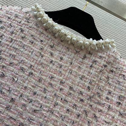 C 25 New High-end customized flash silk gold thread braided tweed temperament celebrity suit