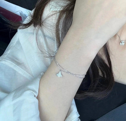 925 Sterling Silver Electroplated 18k Diamond Set Scalloped Skirt Full Diamond Bracelet