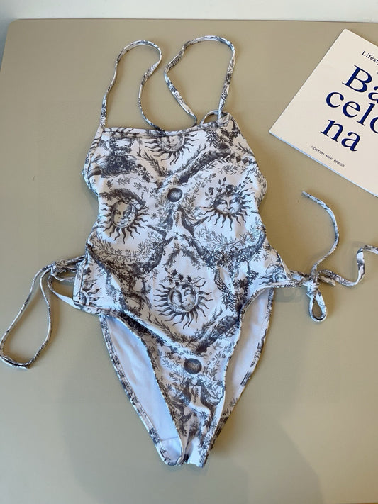 D 25 Sun Print One Piece Swimsuit