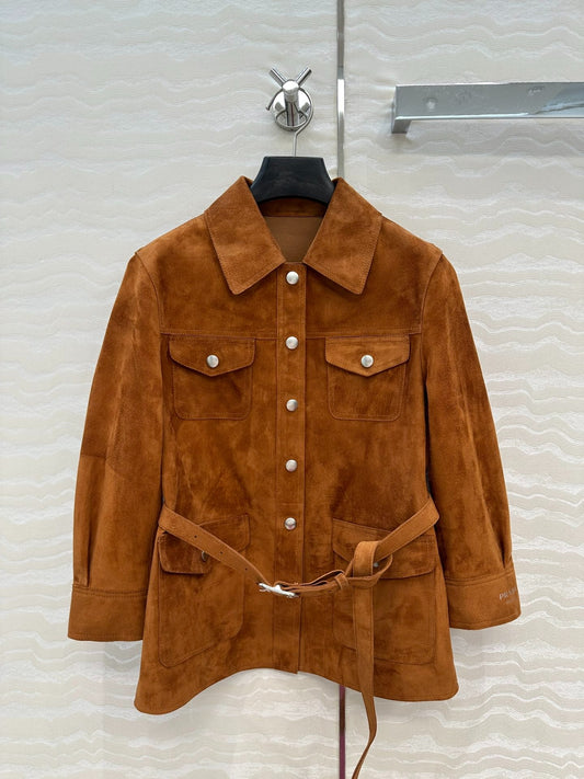 P 25 Goat leather lapel 9/3 sleeve jacket