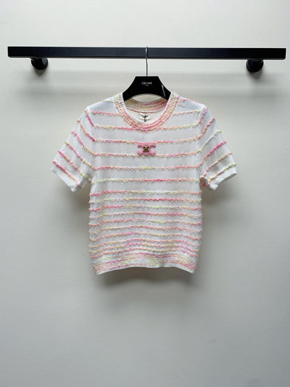 CE 25 Spring Summer New Crochet Round Neck Patchwork Short Sleeve