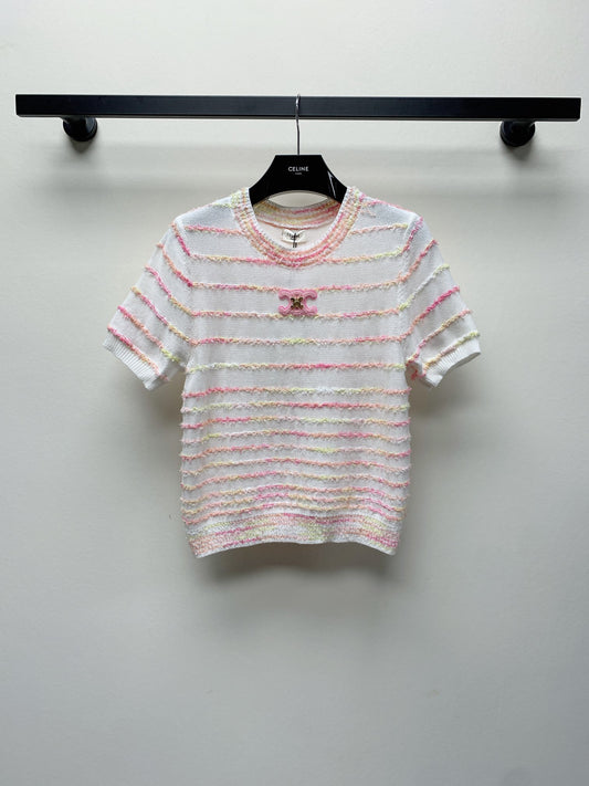 CE 25 Spring Summer New Crochet Round Neck Patchwork Short Sleeve