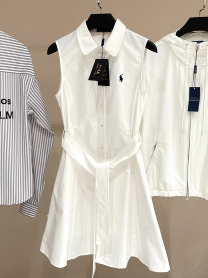 RA 25 Pure White Waistless Shirt Dress
