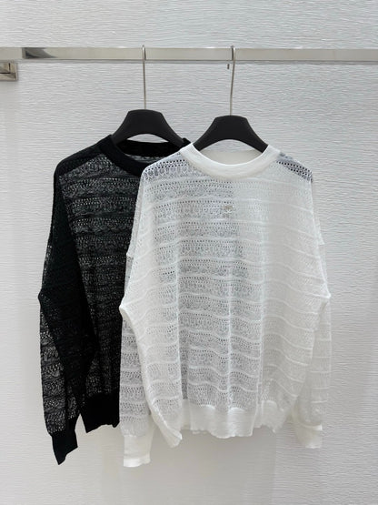 C 25 Frühen frühling neue rundhals hohl stricken langarm 