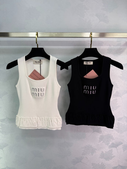 M 25 Monogrammed Tank Top with Stereo Rhinestones