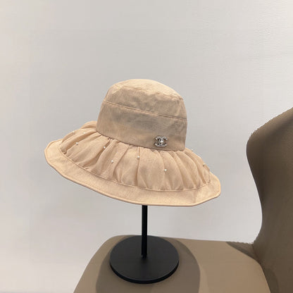 C 25 Spring and summer, organza, pearl, light luxury models, fisherman's hat