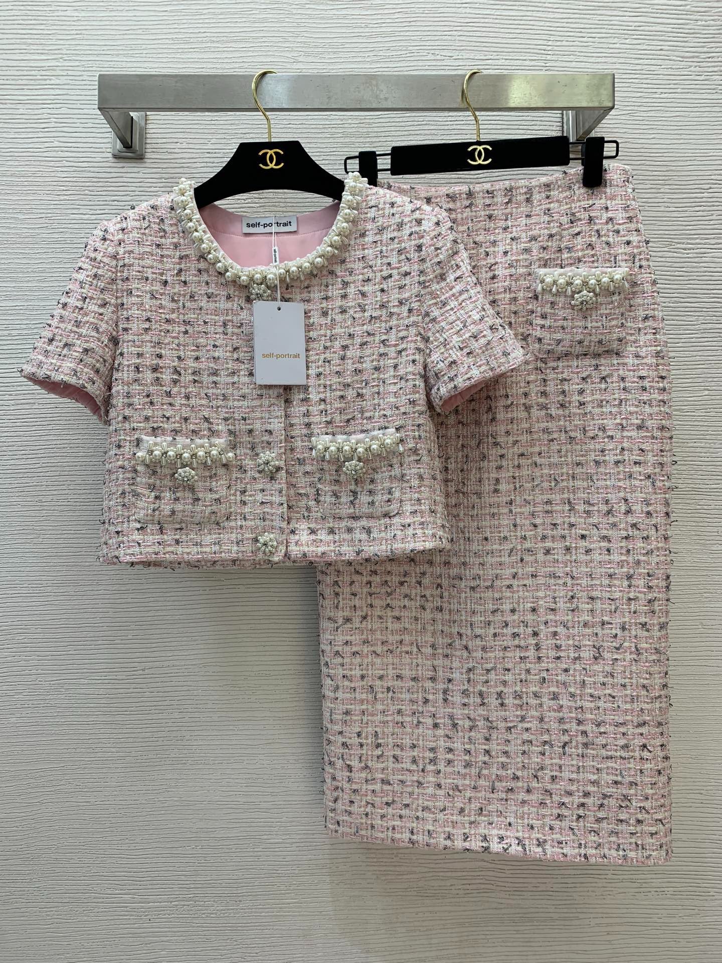 C 25 New High-end customized flash silk gold thread braided tweed temperament celebrity suit