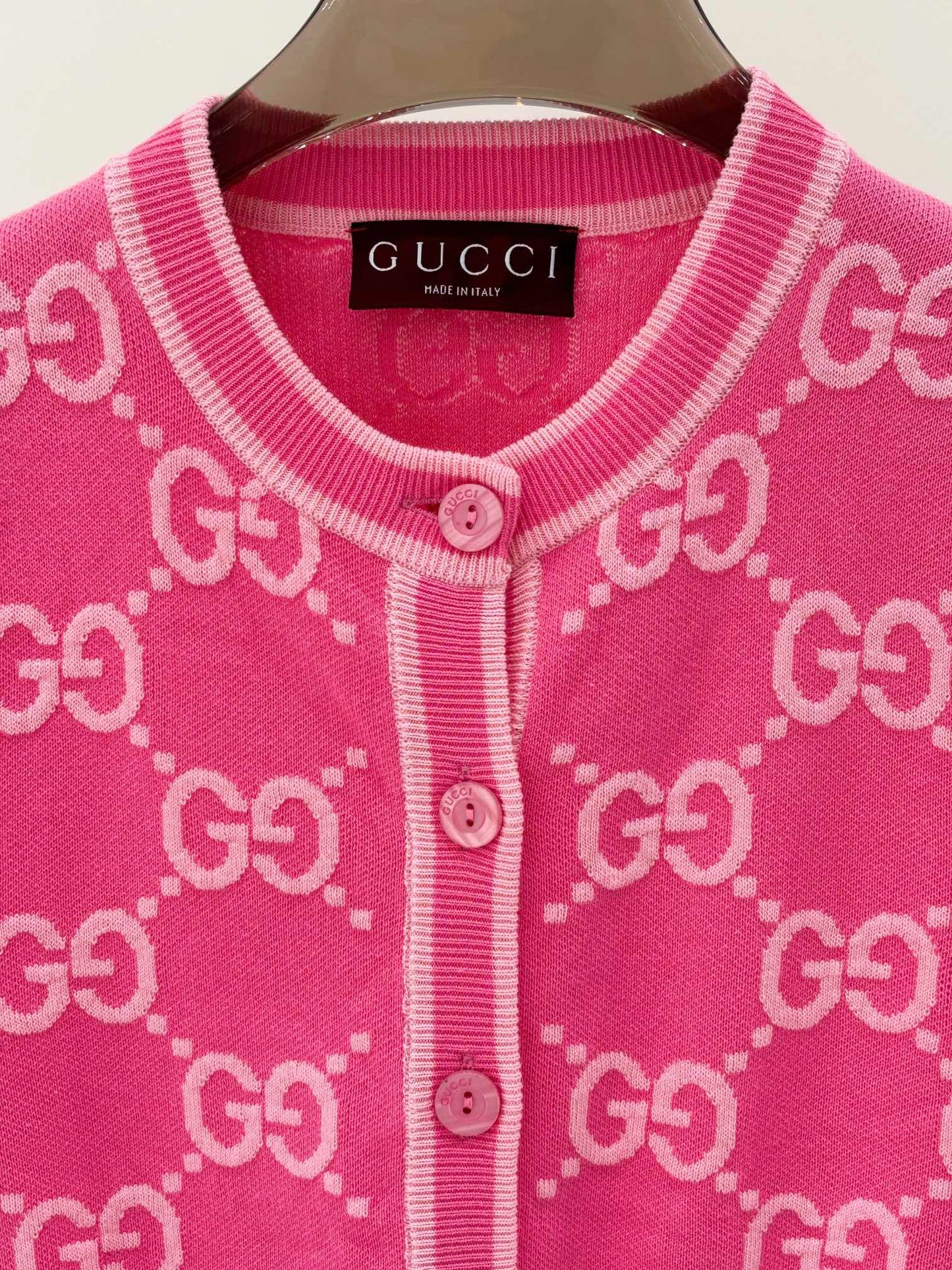 G 24 Early Autumn New round neck color blocking  jacquard knit cardigan