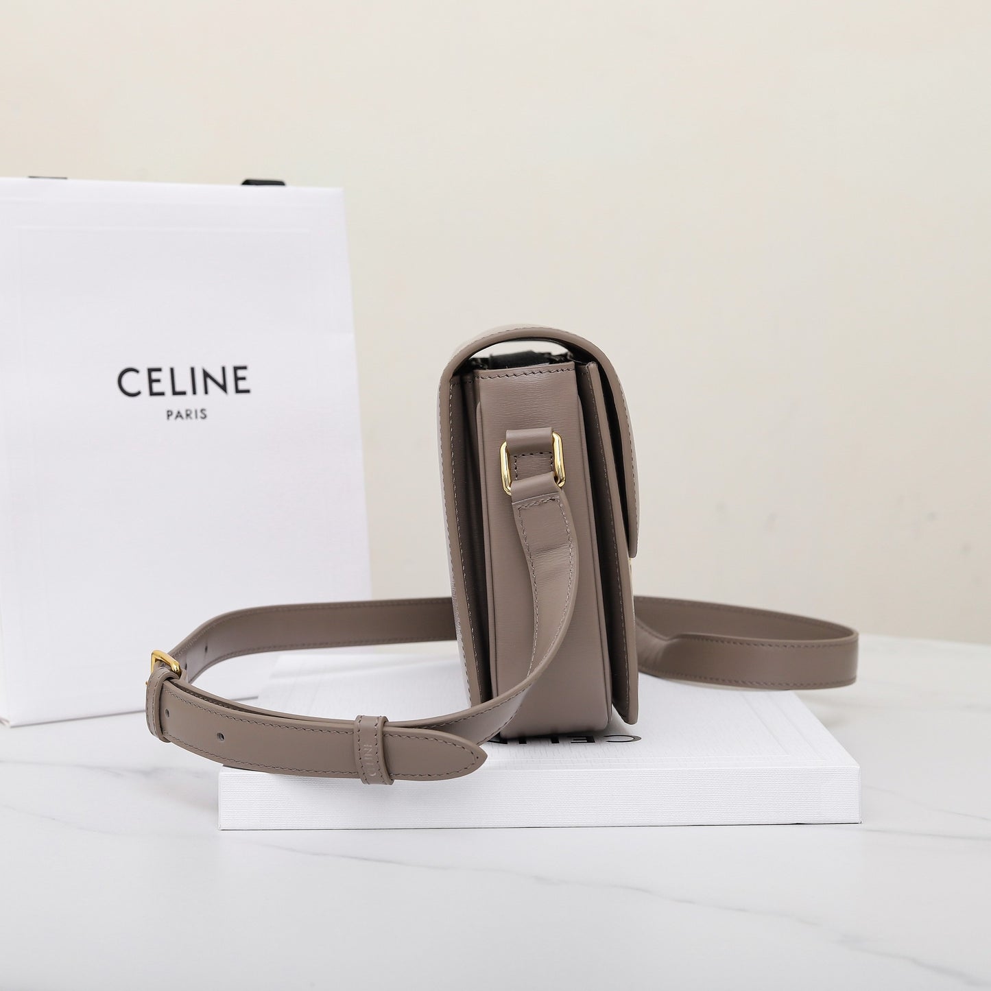 CE 25 Cowhide gold buckle  shoulder bag