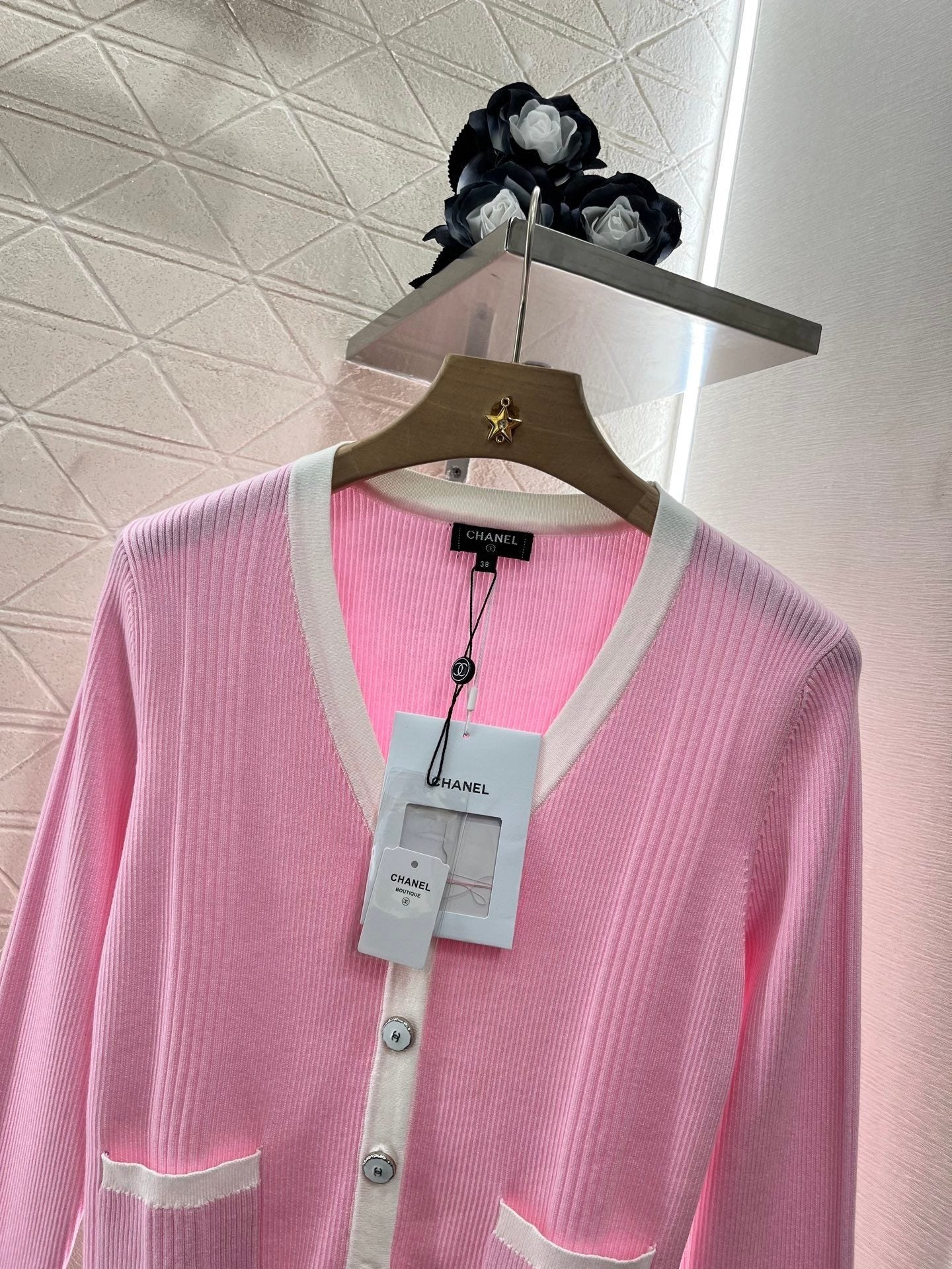 C 25 New  Striped knit cardigan