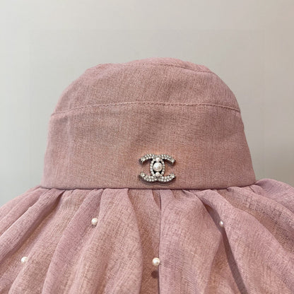 C 25 Spring and summer, organza, pearl, light luxury models, fisherman's hat