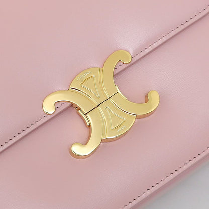 CE 25 Cowhide gold buckle pink shoulder bag
