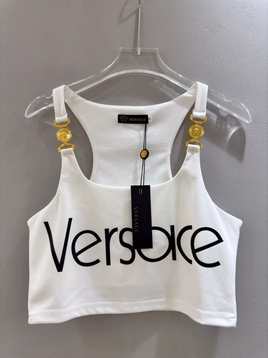 Ve 25 Metal Buckle Shoulder Logo Camisole Top