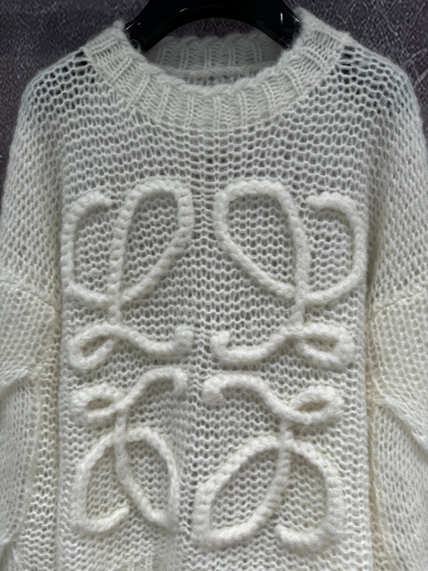 LO 25 Cream White Mohair Sweater
