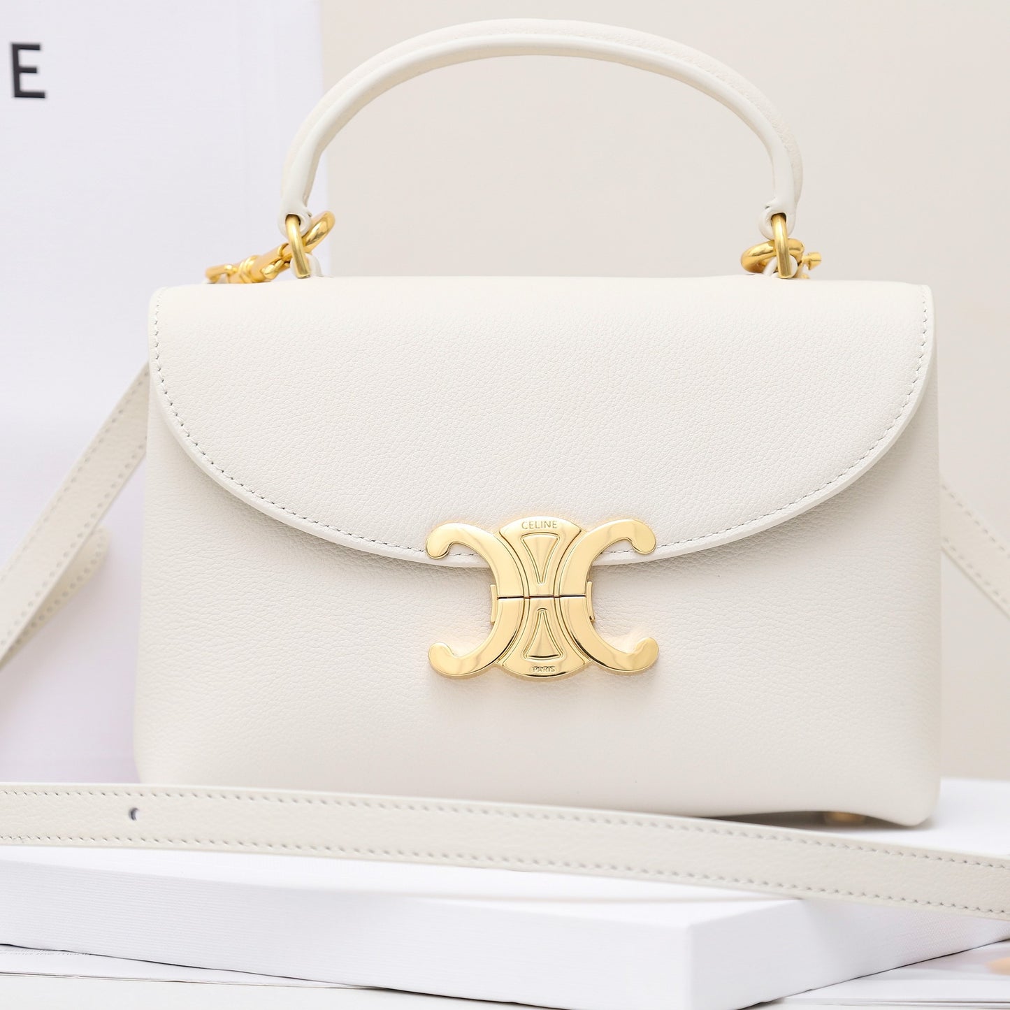 CE 25 Cowhide gold buckle  shoulder bag