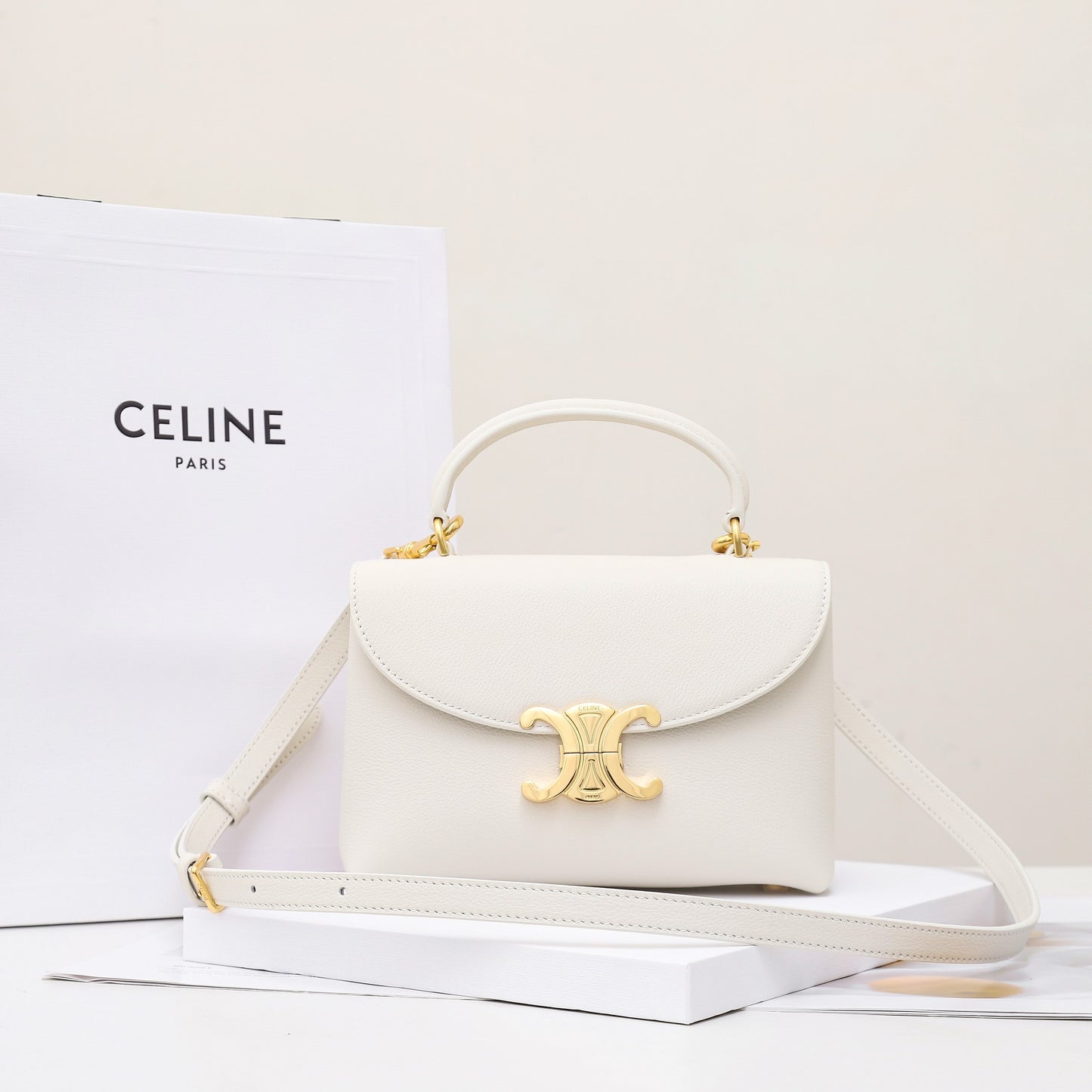 CE 25 Cowhide gold buckle  shoulder bag