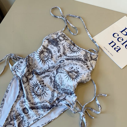 D 25 Sun Print One Piece Swimsuit