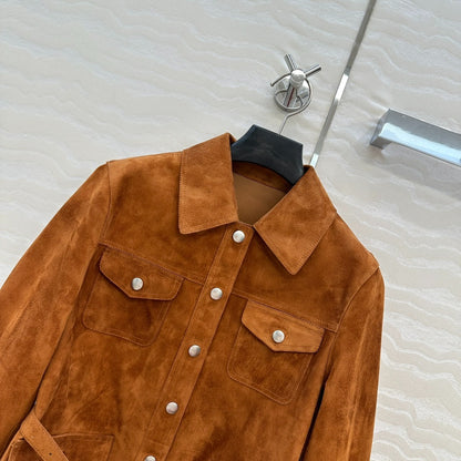 P 25 Goat leather lapel 9/3 sleeve jacket