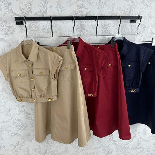 CE 25 Twill cotton poplin Pressing double line design Set!