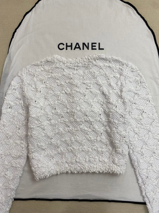 C 25 New Lattice Hollow Knit Cardigan