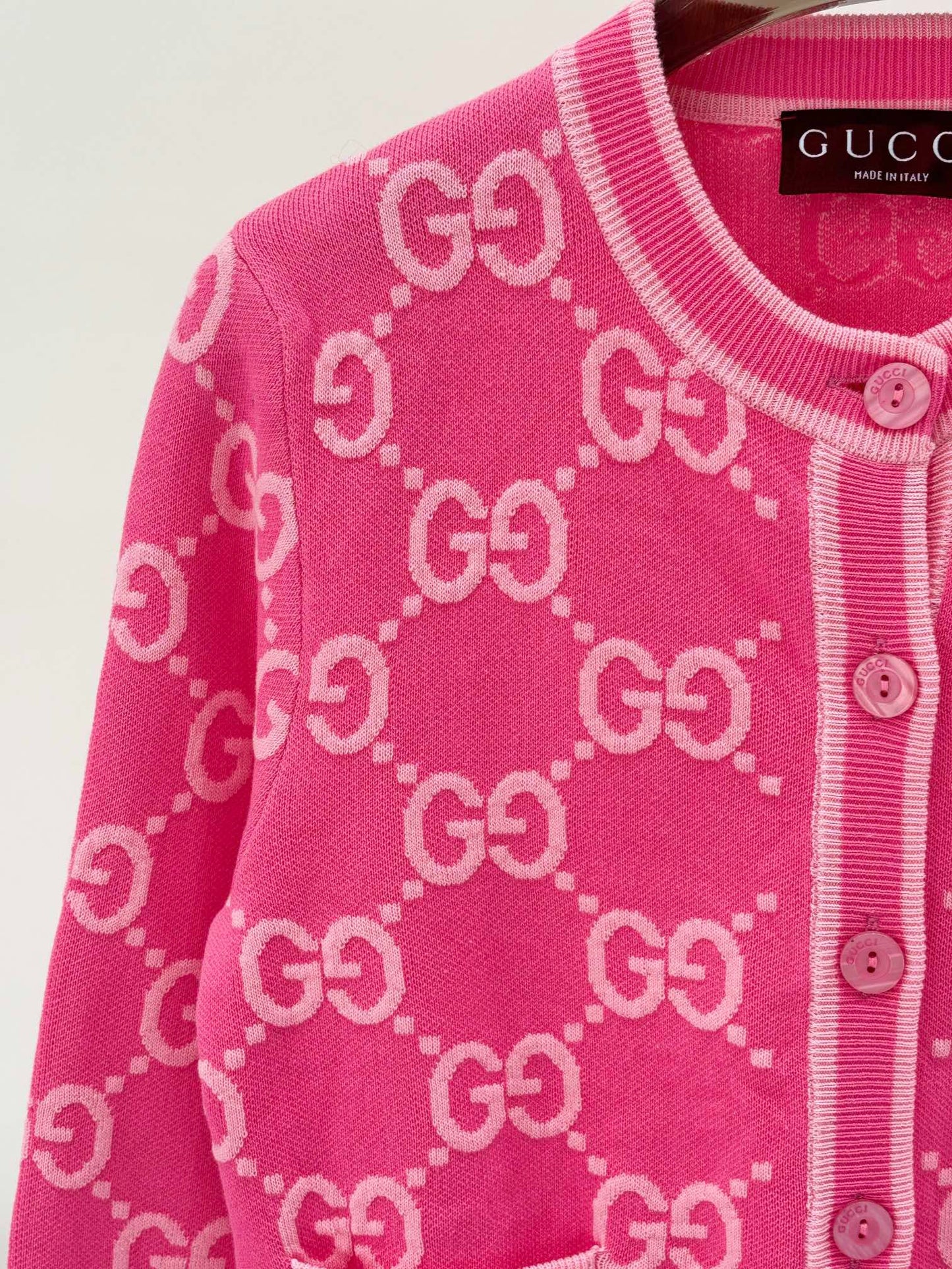 G 24 Early Autumn New round neck color blocking  jacquard knit cardigan