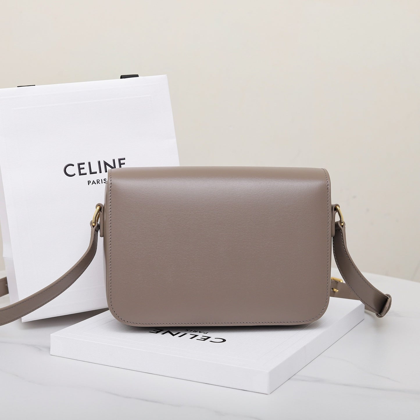 CE 25 Cowhide gold buckle  shoulder bag