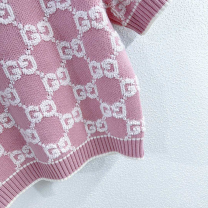 G 25 Jacquard Pullover Short Sleeve Knit