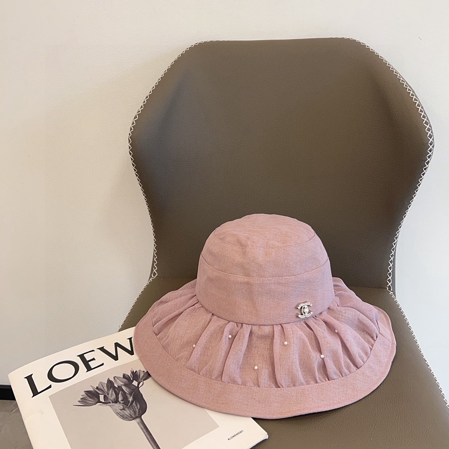 C 25 Spring and summer, organza, pearl, light luxury models, fisherman's hat