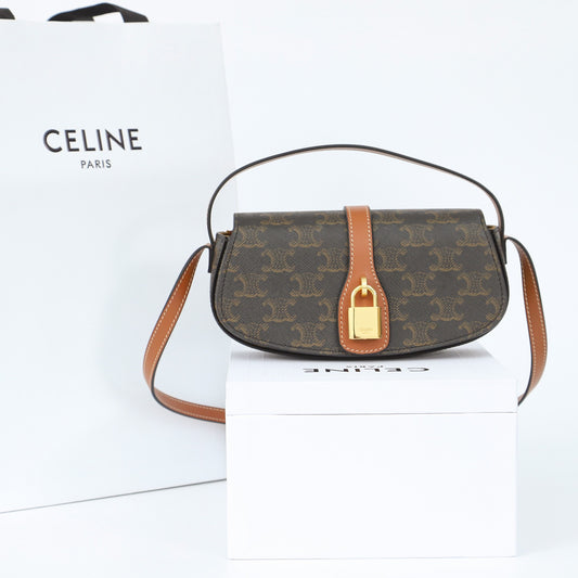 CE 25 LOGO printing gold lock decoration hand-held shoulder bag