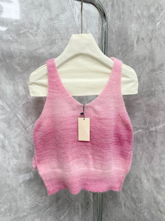 M 25 Summer Handmade Floral Knit Vest
