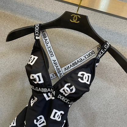 DO 25 New Letters Print One-piece Swimsuit