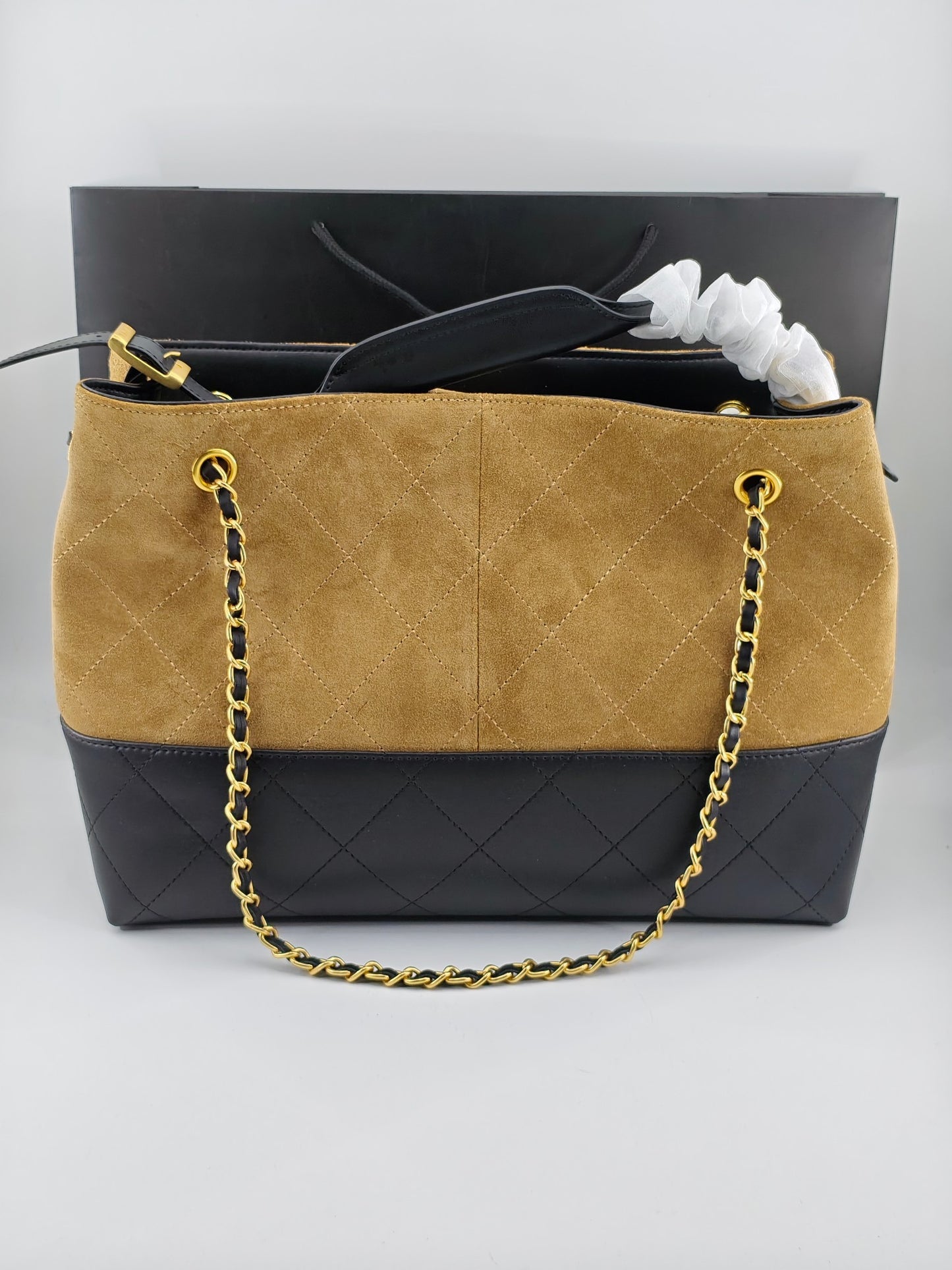 C 25A New Suede Diamond Tote Shopping Bag