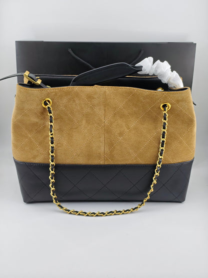 C 25A New Suede Diamond Tote Shopping Bag