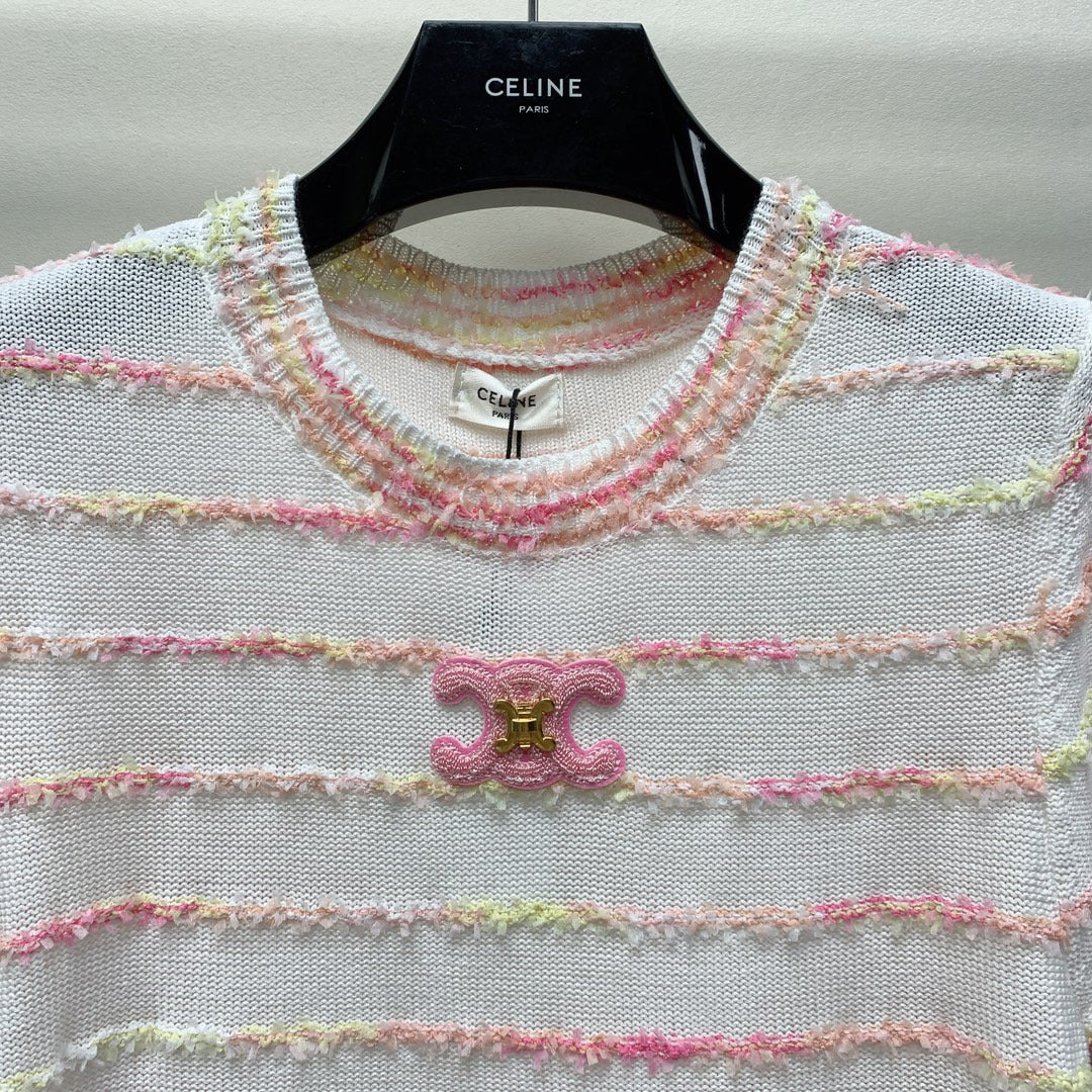 CE 25 Spring Summer New Crochet Round Neck Patchwork Short Sleeve