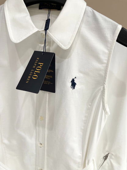 RA 25 Pure White Waistless Shirt Dress