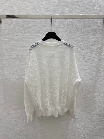 C 25 Frühen frühling neue rundhals hohl stricken langarm 