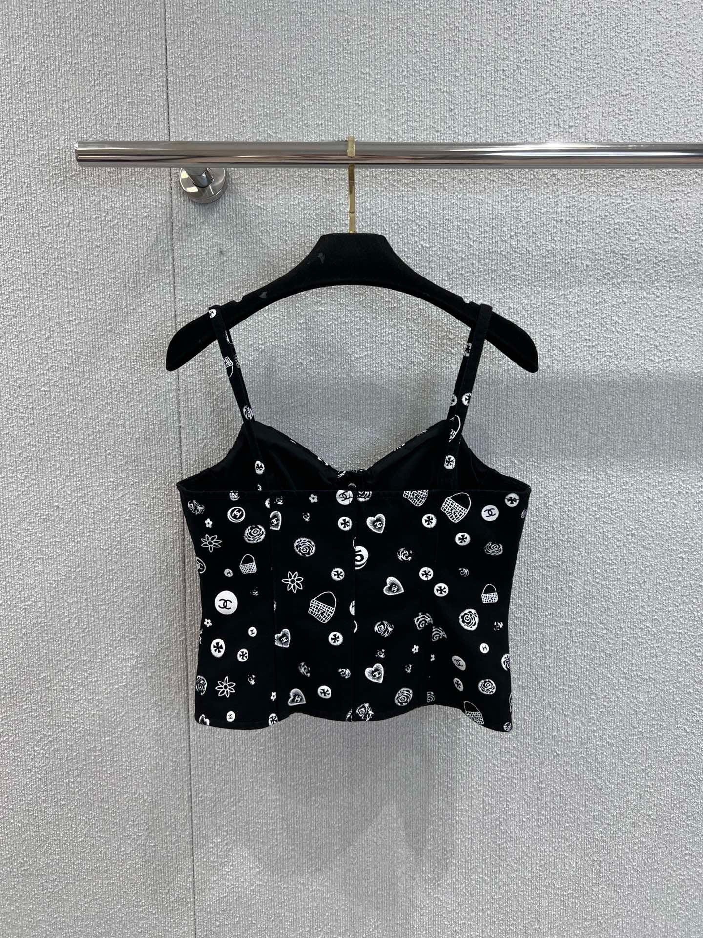 C 25Ss spring and summer new Printed denim suspenders + skirt