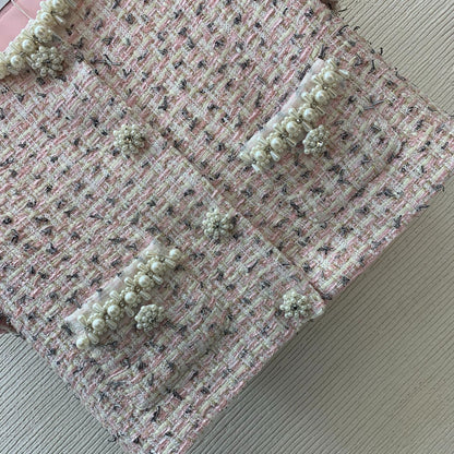 C 25 New High-end customized flash silk gold thread braided tweed temperament celebrity suit