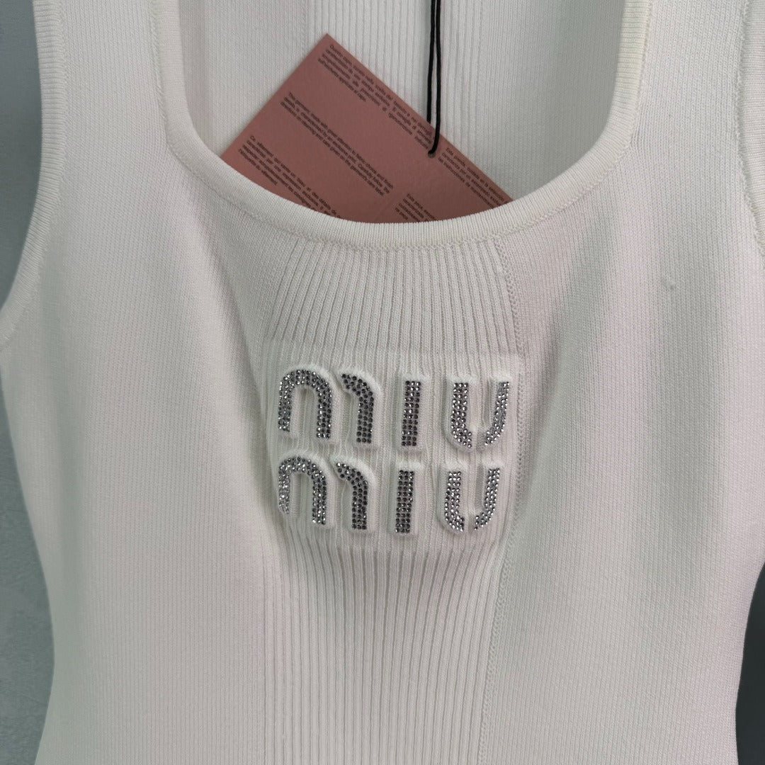 M 25 Monogrammed Tank Top with Stereo Rhinestones