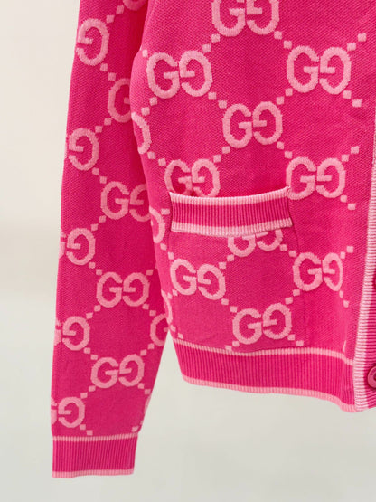 G 24 Early Autumn New round neck color blocking  jacquard knit cardigan