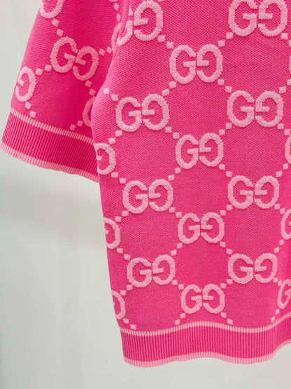 G 24 Sommer Neue jacquard brief rundhals stricken kurzarm 