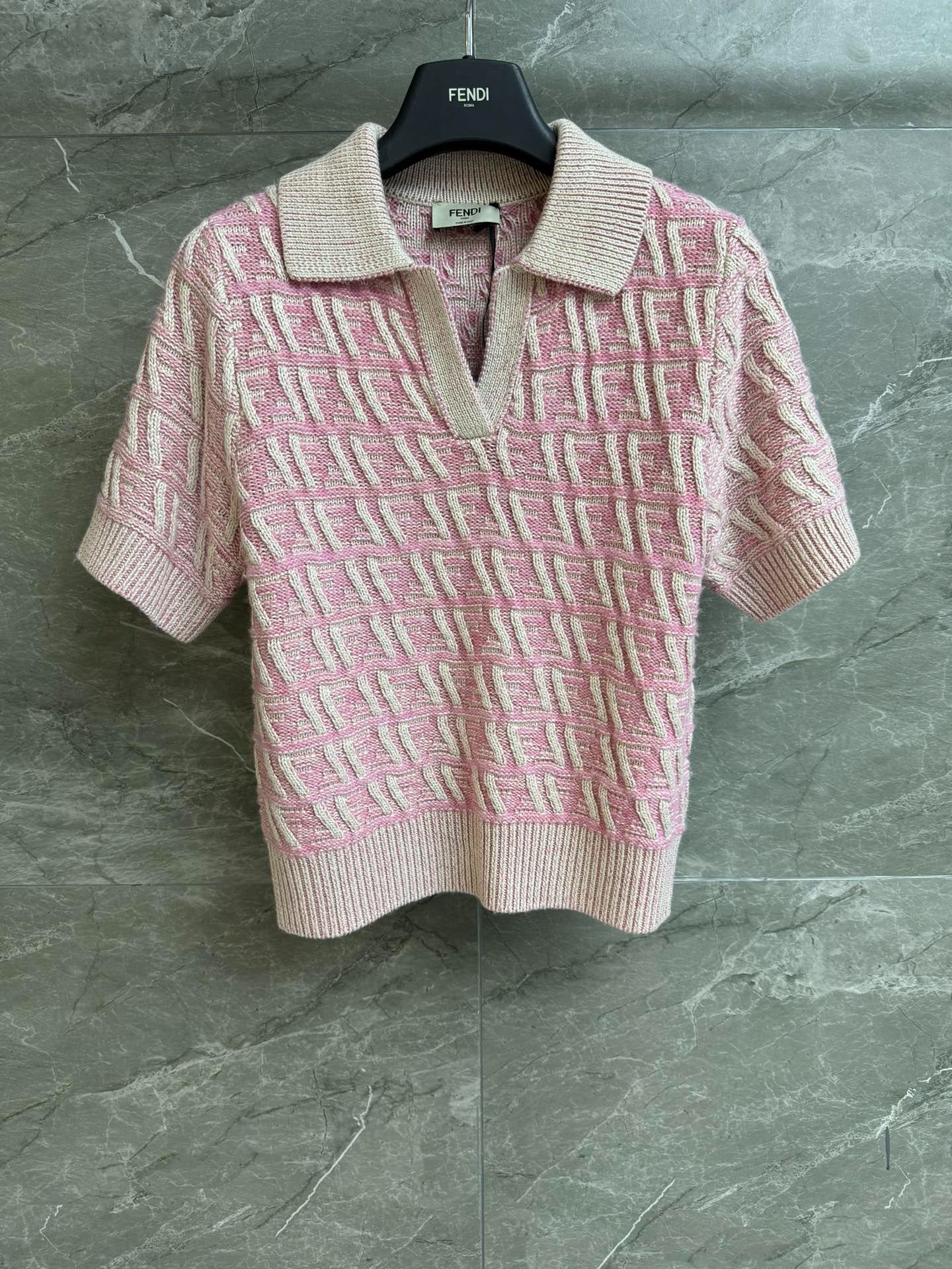 F 25 Jacquard Short Sleeve Polo Shirt