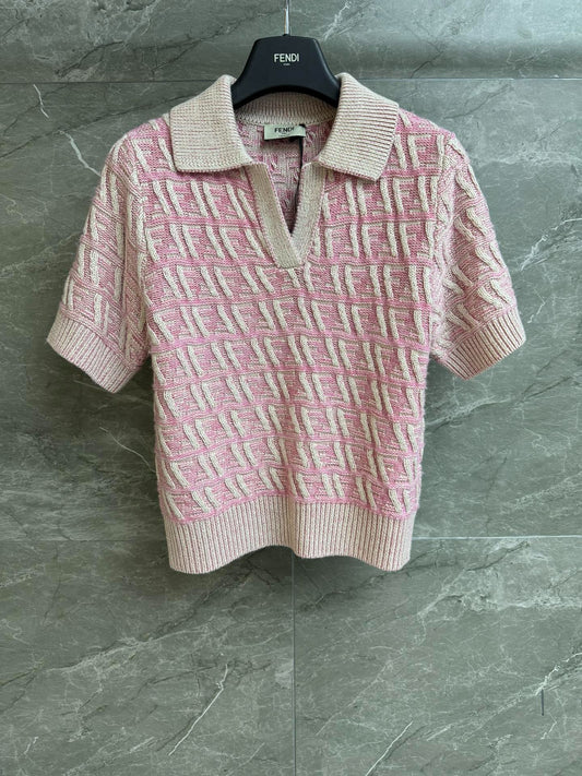 F 25 Jacquard Short Sleeve Polo Shirt