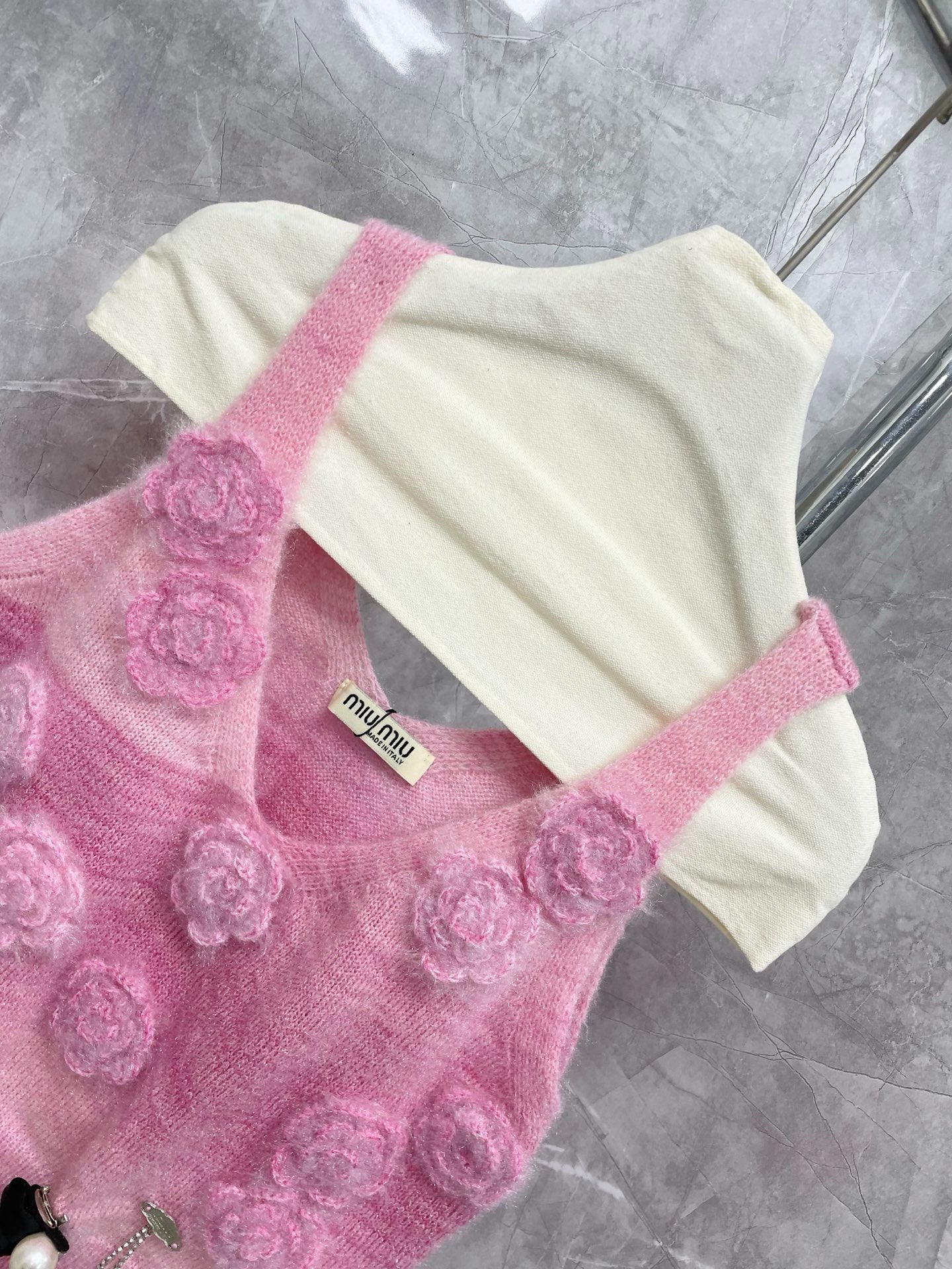 M 25 Sommer Handgemachte Blumen Strickweste