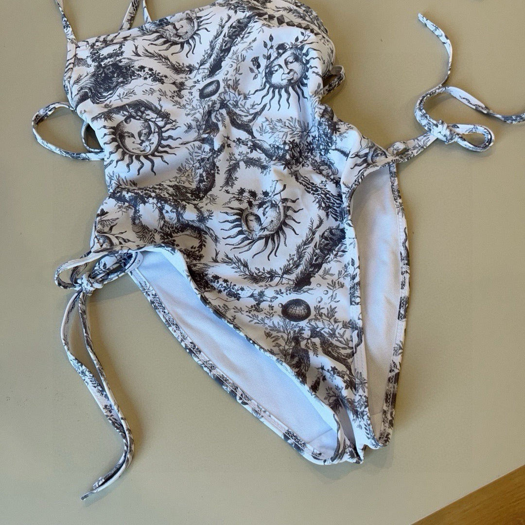 D 25 Sun Print One Piece Swimsuit