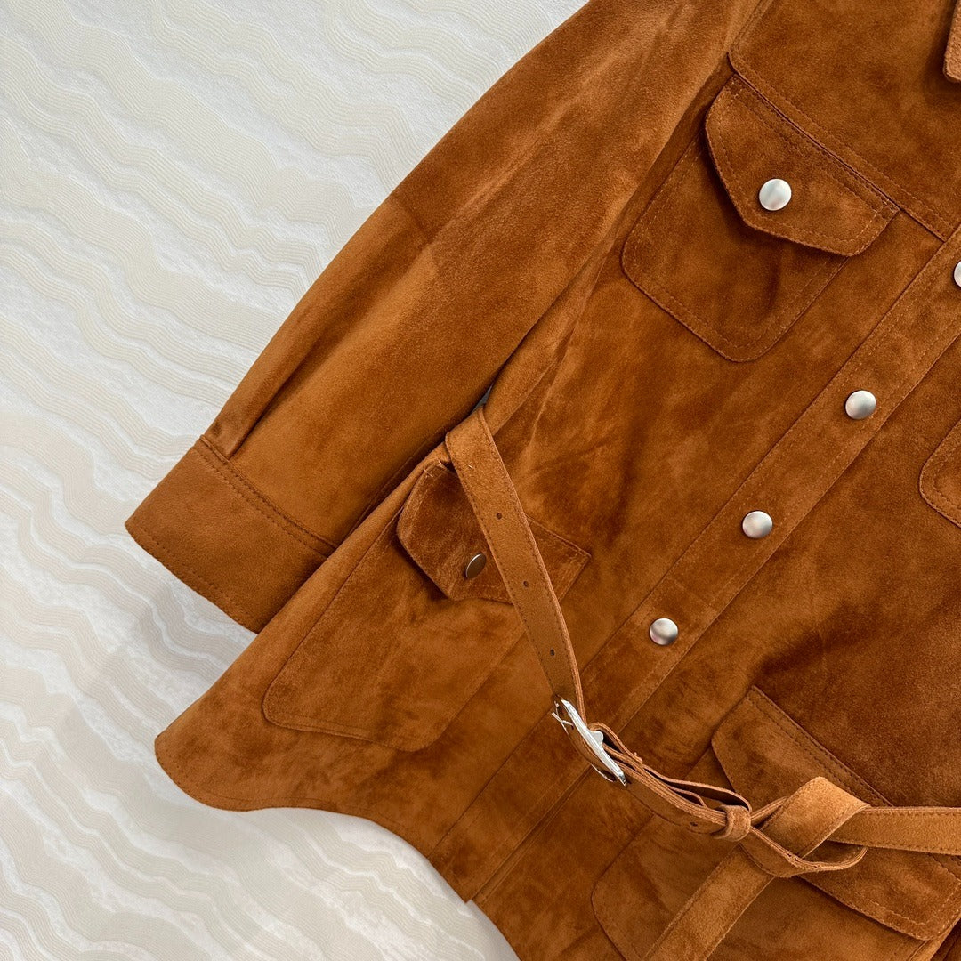 P 25 Goat leather lapel 9/3 sleeve jacket