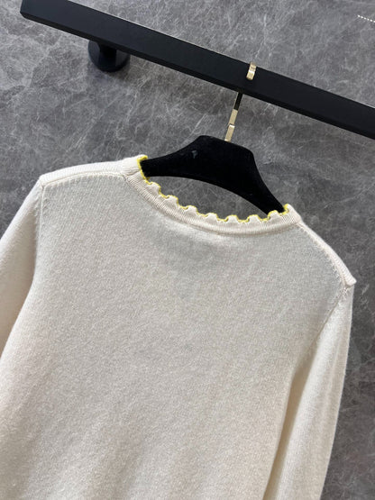C 25 Split Sleeve Wavy Lace Short Knit Cardigan