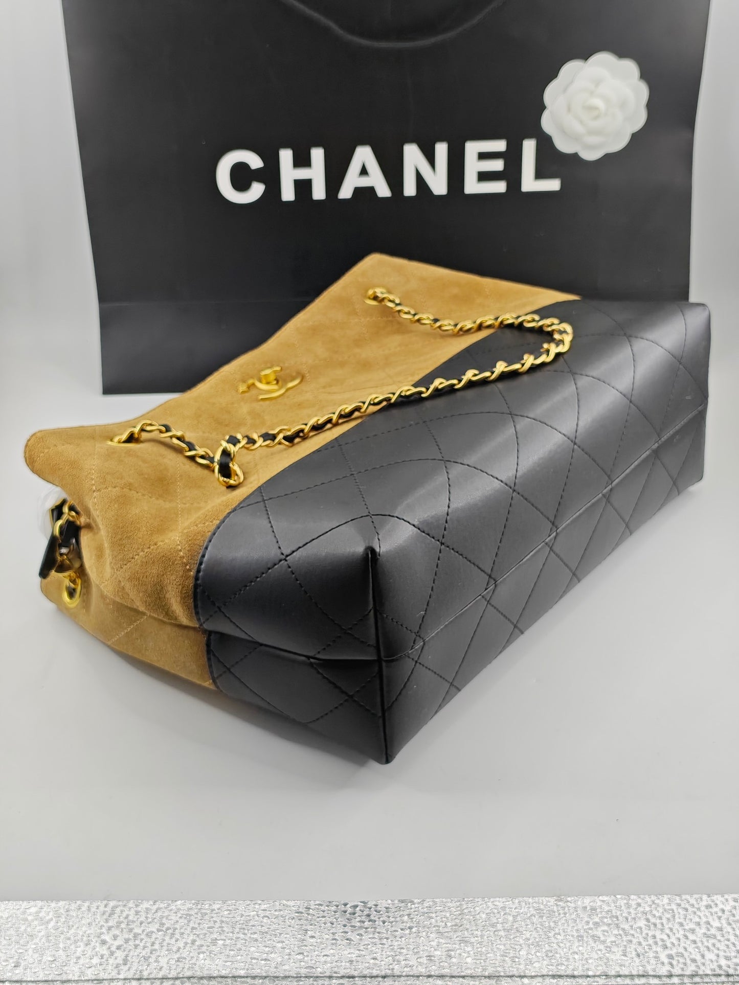 C 25A New Suede Diamond Tote Shopping Bag