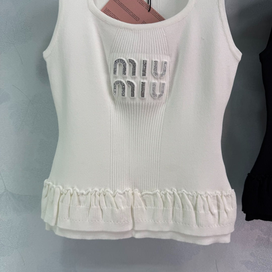 M 25 Monogrammed Tank Top with Stereo Rhinestones